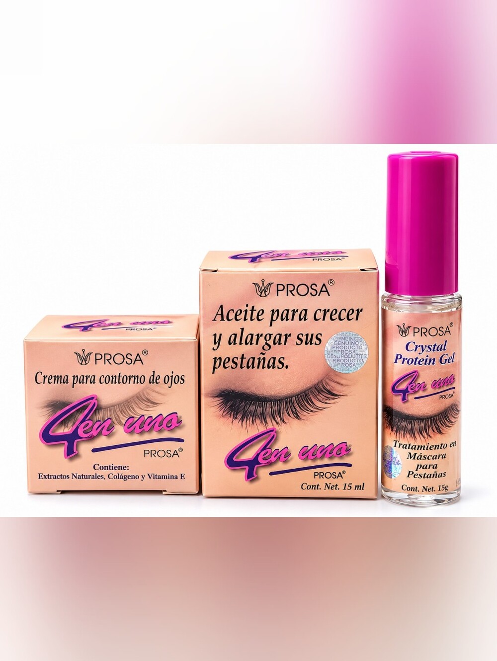 PROSA 4-IN-1 EYELASH & EYEBROW SERUM GROWTH  TREATMENT 3-PC